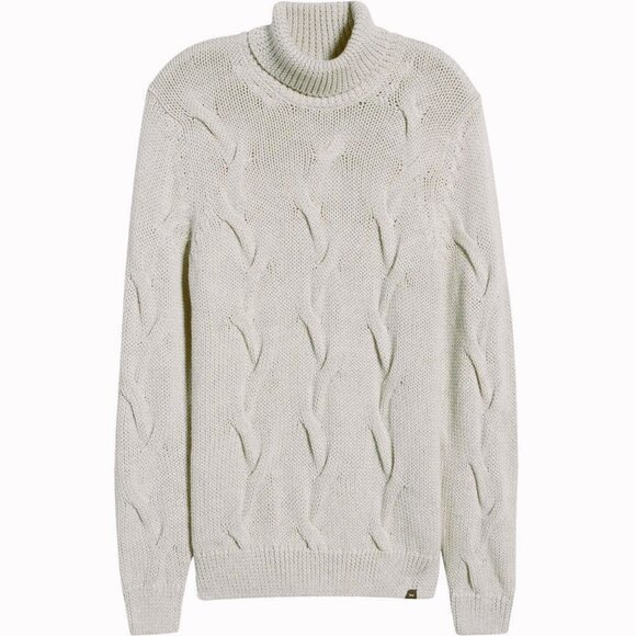 $248 BRAX Men's US M EU 50 Brian Wool Blend Knit Turtleneck Sweater in Silver - Picture 2 of 9